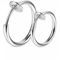 Charme Bijoux 2 stuks-Fake-Ooringen-Zilverkleur-16 mm en 22 mm-Geen gaatje -