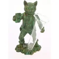 MEA Vaasje Kat, groen 9,2x8x16,5cm