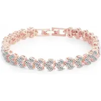 Charme Bijoux Armband -rose -gold kleur- visgraat- zirkonia steentjes -