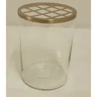 MEA Vaas met raster glas/metaal Ø12x18cm