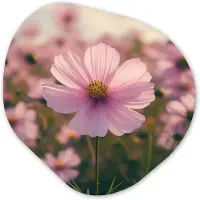 MuchoWow Organische wanddecoratie 40x40 cm - Organisch schilderij Bloemen - Paars - Wazig - Muurdecoratie woonkamer - Kamer decoratie - Schilderijen - Muurcirkel aesthetic