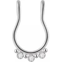 Charme Bijoux Fake- Neusring-Strass-Zilverkleur-Geen gaatje -