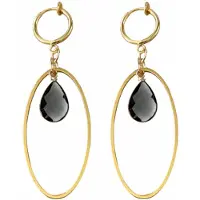 Charme Bijoux Klem oorbellen- Montana- goudkeurig -zwart/rookglas-geen gaatje-