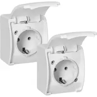 ORNO Buiten wandcontactdoos opbouw - Wandstopcontact 1-voudig IP44 - Buitenstopcontact Schuko - Wit