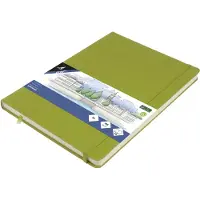 Kangaro schetsboek A4 - lime green - hardcover kaft - met elastiek en lint