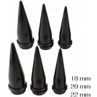 Charme Bijoux 6-Delige set stretcher 18-20-22 mm- zwart taper -