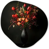MuchoWow Organische wanddecoratie 40x40 cm - Organisch schilderij Bloemen - Takken - Boeket - Muurdecoratie woonkamer - Kamer decoratie - Schilderijen - Muurcirkel aesthetic