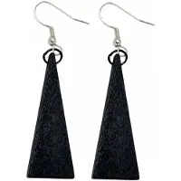 Charme Bijoux Zilver oorbellen Saheli hout zwart zilverkleur -