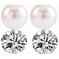 Charme Bijoux 2 paar oorbellen- Synthetische Parel- strass- Budget-