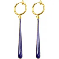 Charme Bijoux Klem oorbellen -paars- Lafayette -goudkleur -emaille -geen gaatje-