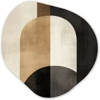 MuchoWow Organische wanddecoratie 60x60 cm - Organisch schilderij Geometrische - Vormen - Wit - Muurdecoratie woonkamer - Kamer decoratie - Schilderijen - Muurcirkel aesthetic