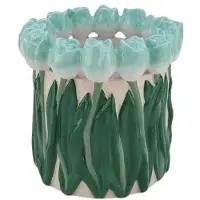 House Vitamin Vase- tulips- dolomite- mint/ green-17x17x16cm
