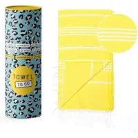 Towel to Go Ipanema hamamdoek in geschenkverpakking geel - badlaken - strandhanddoek - strandlakens 100 x 180 - strandlaken