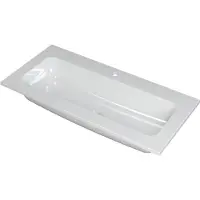 Ink Wastafel Faktor polystone centraal met 1 kraangat 100 cm x 45 cm x 1,5 cm Glans wit 3407011