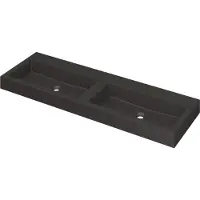 Ink Wastafel Momento Quartz zonder kraangat 140 cm x 45 cm x 9 cm Quartz zwart 3421250