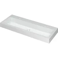 Ink wastafel momento polystone met 2 kraangaten 120 cmx45 cmx9 cm glans wit 3421042