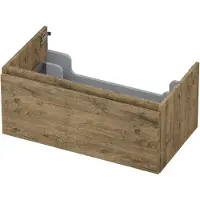 Ink Onderkast 1 lade greeploos met houten keerlijst 80 cm x 45 cm x 35 cm Naturel eiken 1257523