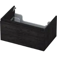 Ink Onderkast 1 lade greeploos met houten keerlijst 70 cm x 45 cm x 35 cm Houtskool eiken 1257518