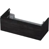 Ink Onderkast 1 lade greeploos met houten keerlijst 100 cm x 45 cm x 35 cm Houtskool eiken 1257548