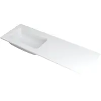 Ink wastafel faktor polystone links zonder kraangat 140 cmx45 cmx1,5 cm mat wit 3407234