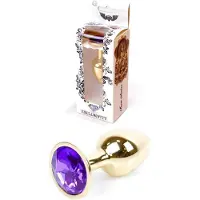 Boss Series - Gold Plug - Anale Plug - Buttplug - Gouden Plug - Diamant - S/M - Paars