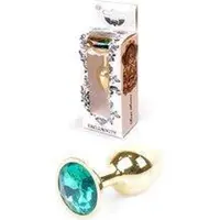 Boss Series - Gold Plug - Anale Plug - Buttplug - Gouden Plug - Diamant - S/M - Groen