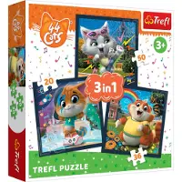 Trefl Puzzle 3in1 Meet cute kittens 44 cats
