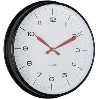 Karlsson Modern Factory Wandklok | Ø30cm | Black & bright rood