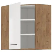 ROCK - Hoekkast - Lancelot eiken en glanzend witte melamine - 58 x 58 cm