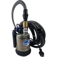 Ebara Optima MS – Vlakzuig Dompelpomp RVS – 250W – 9.000 l/u – 7m slang + messing terugslagklep – met buisvlotter