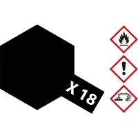 Tamiya Hobbyverf Acrylverf - X-18 Black - Satin - Acryl - 23ml Verf potje - 23 ml