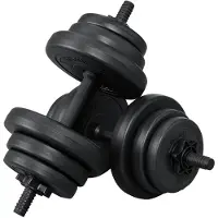 ArtSport – Dumbbel 10 kg – 45 x 2,5 cm – Voorzien Van Sterversluitingen En Antislip Handgrepen – Voor Krachttraining En Spieropbouw – Zwart Kunststof En Metaal
