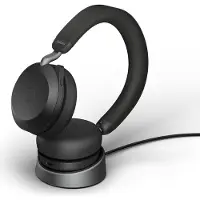 Jabra Evolve2 75 USB C Draadloze Office Headset met oplaadstandaard Zwart