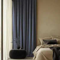 Fresh & Co Velvet Gordijnen Verduisterend - Ringen - Antraciet 300 x