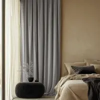 Fresh & Co Velvet Gordijnen Verduisterend - Ringen - Grijs 150 x 250