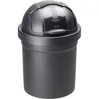 Rotho Roll Bob afvalbakken, set van 2, 10 liter en 30 liter, met deksel, zwart