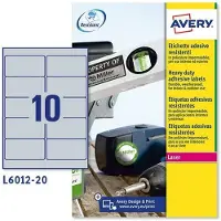 Avery typeplaatje-etiketten L6012-20, 96 x 50,8 mm, 200 etiketten