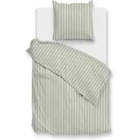 Zo! Home Dobbelovertrekset Percalle Strepen Smokey Green