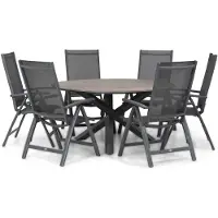 Presto Vasto/Ancona 150 cm rond dining tuinset 7-delig