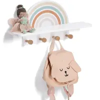 Zeller kinder wandkapstok regenboog present - Wit - Wandmontage