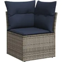 vidaXL 6-delige loungeset voor de tuin met kussens, grijs, kunststof vlechtwerk