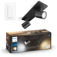 Philips Hue Runner opbouwspot White Ambiance - 2 Spots - Zwart + Dimmer