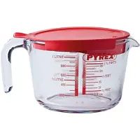 Pyrex Maatbeker Glas Met Deksel 1L Transparant transparant Glas Maatbeker