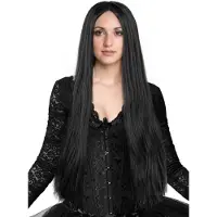 Metamorph Morticia pruik - Kostuum pruik voor carnaval