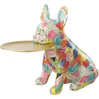 J-Line 32530 Bulldog Tray Pop-Art Poly - 43 x 22 x 32 cm