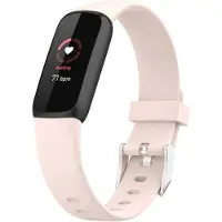 Strap-it Siliconen Smartwatch bandje - Geschikt voor Fitbit Luxe siliconen bandje - lichtroze - Horlogeband / Polsband / Armband - Maat: Maat L