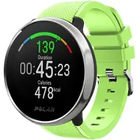 Strap-it Twill siliconen bandje - geschikt voor Polar Ignite / Ignite 2 / Ignite 3 / Unite / Pacer - lichtgroen