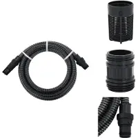 vidaXL Zuigslang - Zuigslangen - Slang - Slangen - Zuigslang met PVC koppelingen 1,1'' 4 m PVC zwart