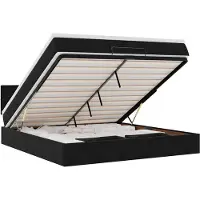 vidaXL Ottoman bed met matras 180x200cm fluweel zwart