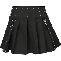 Vixxsin - Gothic Minirok - Lorena Skirt - XS tot XXL - voor Vrouwen - zwart - Maat XS